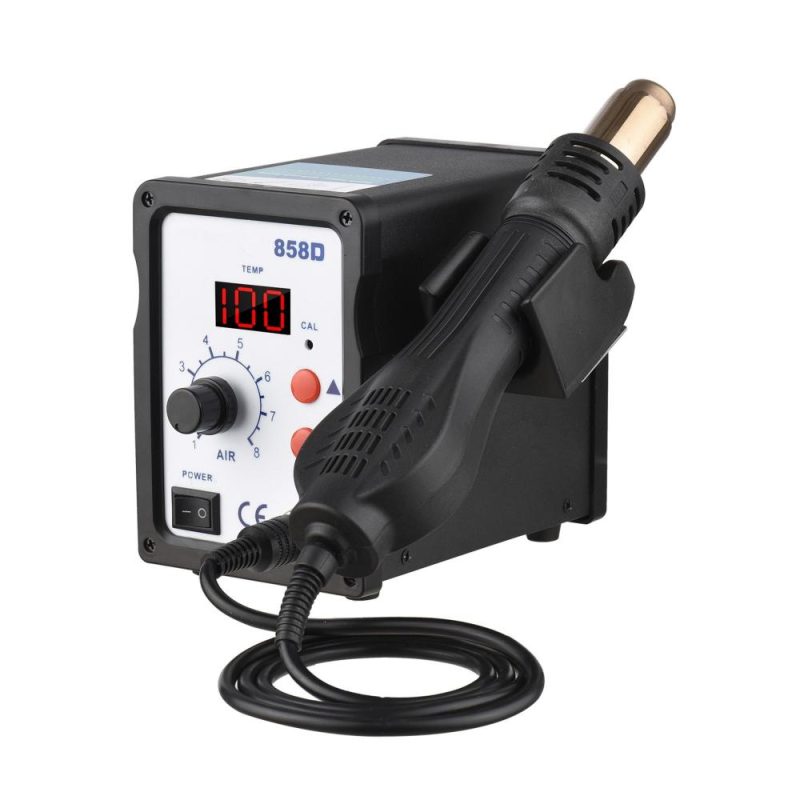 Brushless Hot Air Rework Station LED Digital 100℃-480℃ (212℉-896℉) Adjustable Air Flow 700W Portable Electric Desoldering Gun for BGA PLCC Electronics Repair PCB Heat Shrinkage Drying  |   Electrical Equipment & Supplies Electrical Equipment & Supplies Black