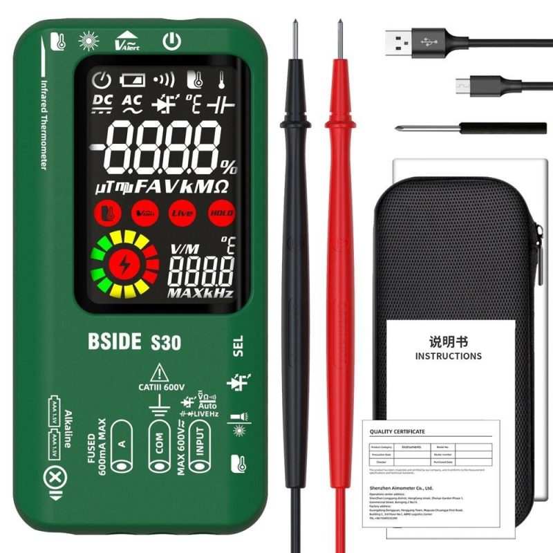 BSIDE 4in1 Digital Multimeter Infrared Thermometer Electric Test Pen Circuit Analyzer Detector 3.5inch LCD Color Display  |   Digital Multimeters & Oscilloscopes Digital Multimeters & Oscilloscopes Black/Red/Green