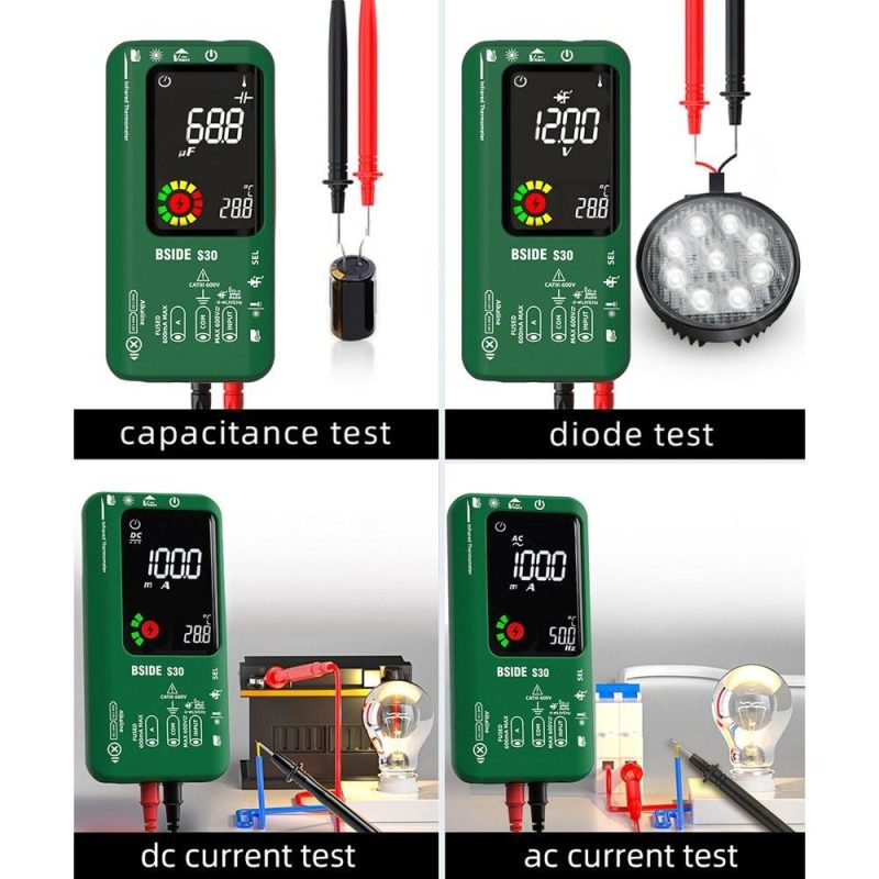 BSIDE 4in1 Digital Multimeter Infrared Thermometer Electric Test Pen Circuit Analyzer Detector 3.5inch LCD Color Display  |   Digital Multimeters & Oscilloscopes Digital Multimeters & Oscilloscopes Black/Red/Green