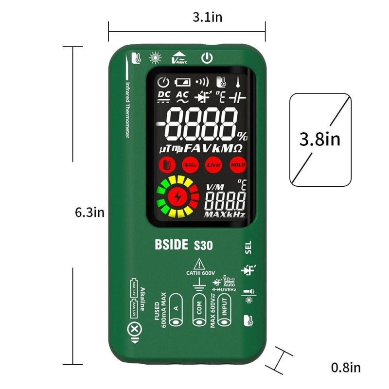 BSIDE 4in1 Digital Multimeter Infrared Thermometer Electric Test Pen Circuit Analyzer Detector 3.5inch LCD Color Display  |   Digital Multimeters & Oscilloscopes Digital Multimeters & Oscilloscopes Black/Red/Green