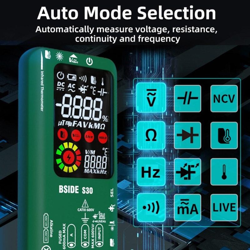 BSIDE 4in1 Digital Multimeter Infrared Thermometer Electric Test Pen Circuit Analyzer Detector 3.5inch LCD Color Display  |   Digital Multimeters & Oscilloscopes Digital Multimeters & Oscilloscopes Black/Red/Green