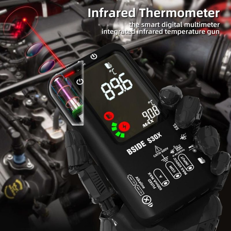 BSIDE Digital Multimeter Infrared Thermometer LCD Color Display Handheld Multimeter  |   Digital Multimeters & Oscilloscopes Measurement & Analysis Instruments Black