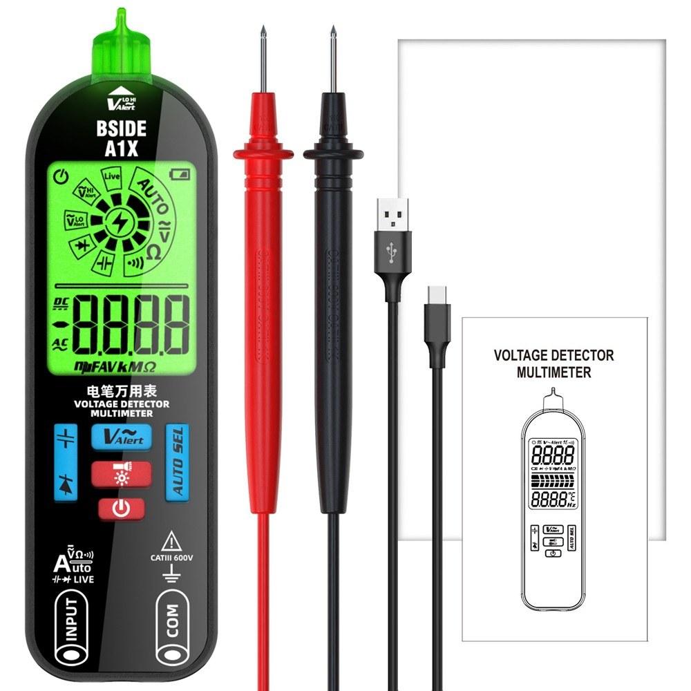 BSIDE Handheld Digital Multimeter Electric Test Pen Professional Voltage Resistance Diode Tester Live Wire Recognition Meter with Automatic Shutdown and Flashlight Function  |   Digital Multimeters & Oscilloscopes Digital Multimeters & Oscilloscopes Black