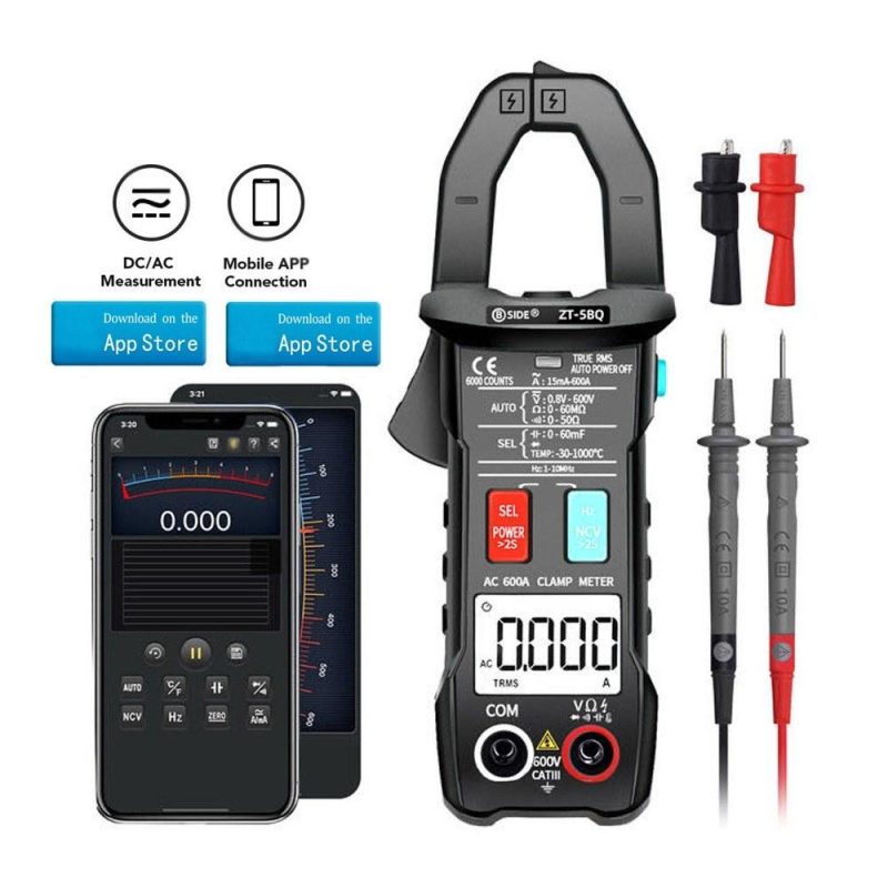 BSIDE ZT-5BQ 6000 Counts High Precision NCV Test Digital Smart Clamp Meter with BT Function True RMS Clamp Type Multimeter  |   Digital Multimeters & Oscilloscopes Digital Multimeters & Oscilloscopes Digital Multimeters & Oscilloscopes