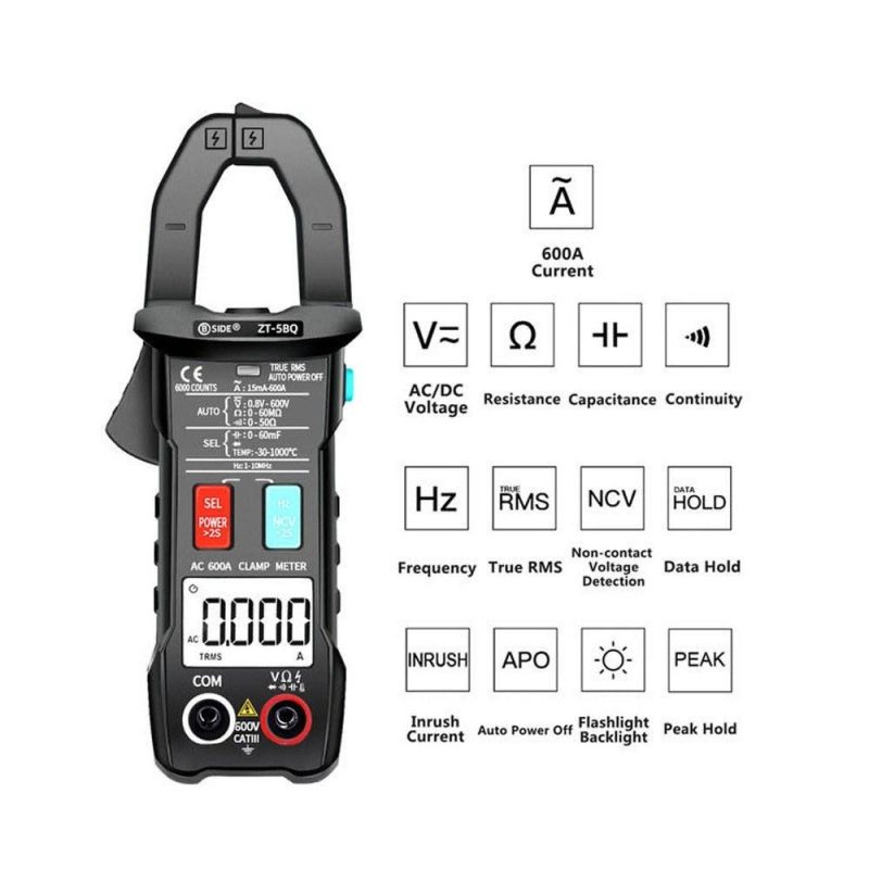 BSIDE ZT-5BQ 6000 Counts High Precision NCV Test Digital Smart Clamp Meter with BT Function True RMS Clamp Type Multimeter  |   Digital Multimeters & Oscilloscopes Digital Multimeters & Oscilloscopes Digital Multimeters & Oscilloscopes