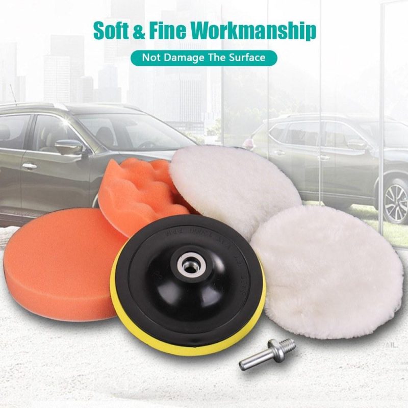 Car Foam Drill Buffing Pad Polishing Pad Kit 6 Pcs 4 Inch Car Buffer Polishing Kits Sponge and Wool Polishing Pads Set  |   Power Tool Parts Power & Electrical Tools Power Tool Parts