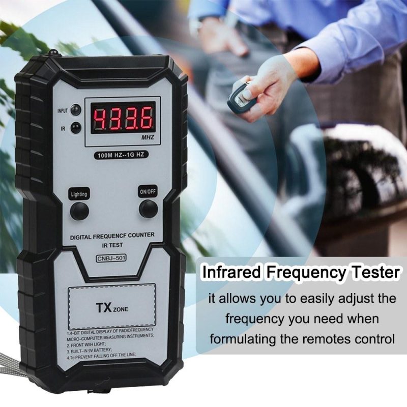 Car Keys Infrared Frequency Tester 100M-1GHZ 4-bit Digital Electronic Infrared Frequence Counter Test Instrument with Illumination Function  |   Other Instruments Measurement & Analysis Instruments Black