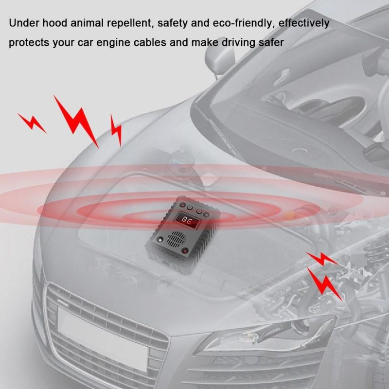 Car Under Hood Animal Repeller Rodent Rat Repellent Mice Repeller Deterrent Device with LED Strobe Light Alarm Sound for Car Trunk RV Indoor Warehouse  |   Electrical Equipment & Supplies Electrical Equipment & Supplies Black