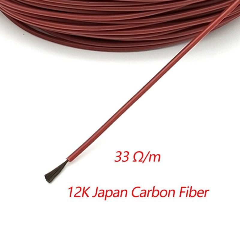 φ3mm 12K 33Ω Carbon Fibre Heating Wire 200℃ High Temperature Far Infrared Silicon Rubber Warm Floor Heating Cable  |   Electrical Equipment & Supplies Electrical Equipment & Supplies Electrical Equipment & Supplies