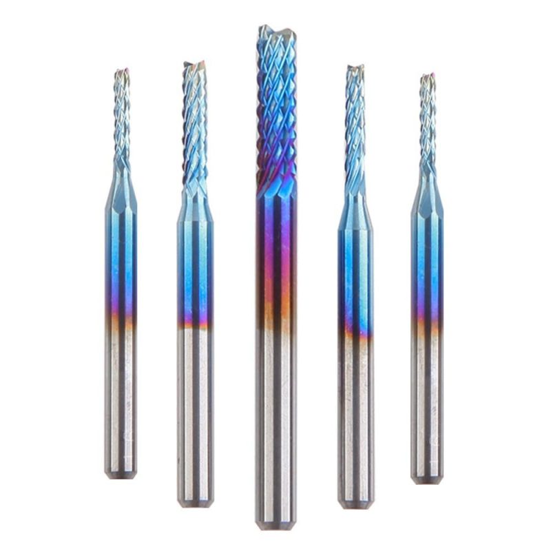 CNC Router Bits Engraving Rotary End Mills 1/8” Shank Blue Coated Router Bits Tungsten Steel Rotary Burrs Set 0.8~3.175mm, 10 Pcs  |   Others Hardware & Gadgets Others