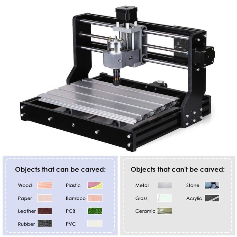 CNC3018 PRO DIY CNC Router Kit Mini Engraving Machine GRBL Control 3 Axis with ER11 Collet XYZ  |   Others Others Black/Silver