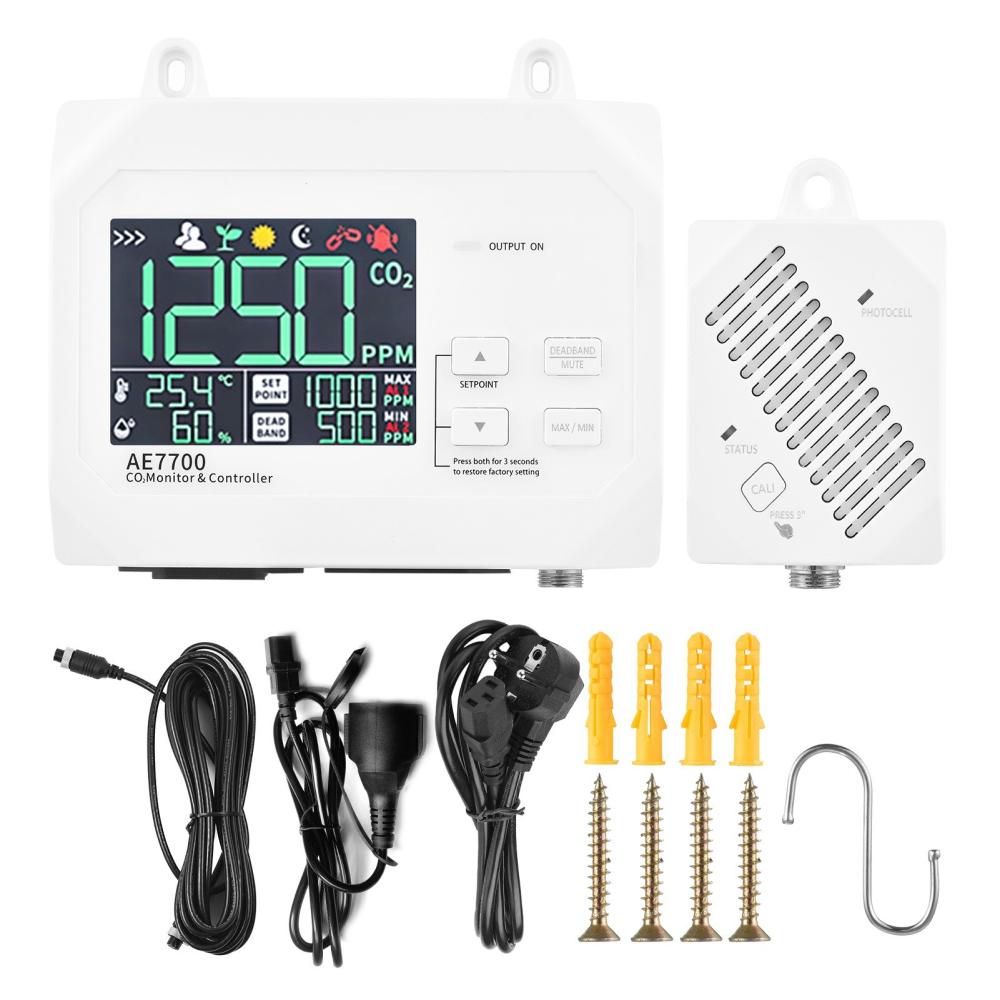 CO2 Monitor & Controller CO2 Concentration Tester Controller 0~9999ppm Measuring Range with Human & Plant Mode High Sensitive Wall-mounted Carbon Dioxide Air Quality Monitor Detection Controller Relay for Cultivation Breeding Greenhouse  |   Gas detection equipment Gas detection equipment Gas detection equipment