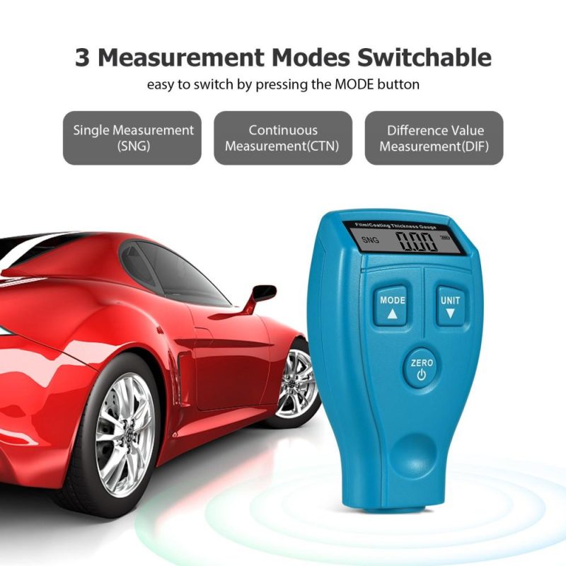 Coating Thickness Gauge LCD Digital Paint Thickness Probe Tester Car Paint Depth Test Meter Paint Tester Measure Coating Film for Car  |   Other Instruments Measurement & Analysis Instruments Blue