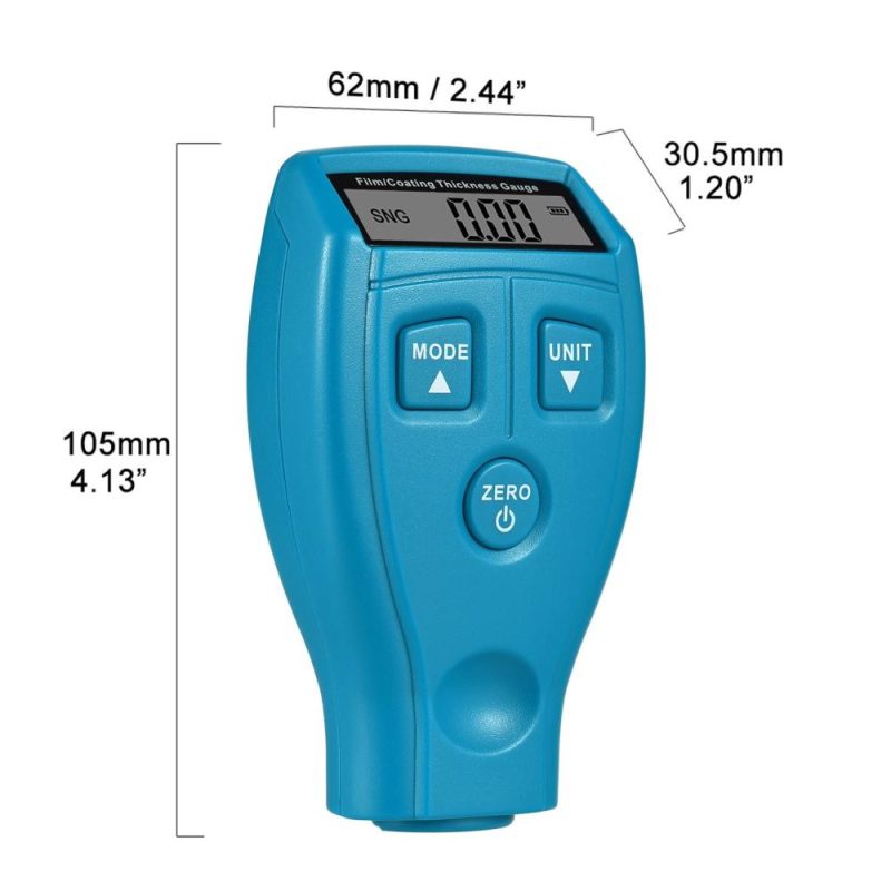 Coating Thickness Gauge LCD Digital Paint Thickness Probe Tester Car Paint Depth Test Meter Paint Tester Measure Coating Film for Car  |   Other Instruments Measurement & Analysis Instruments Blue