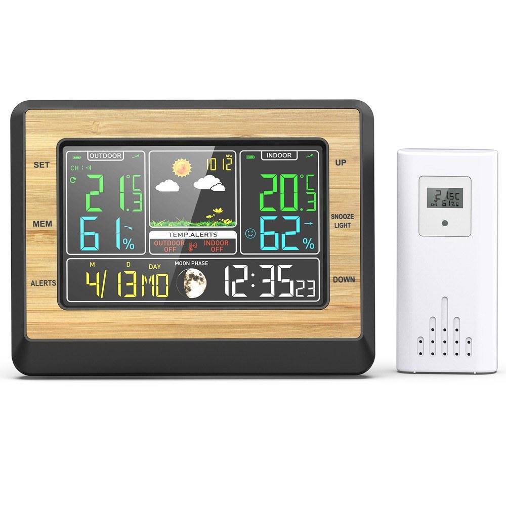 Color Screen Weather Forecast Clock Temperature and Humidity Meter Multifunctional Electronic Alarm Clock Barometric Measurement Weather Station with Moon Phase Display  |   Temperature & Humidity Measurements Measurement & Analysis Instruments Temperature & Humidity Measurements