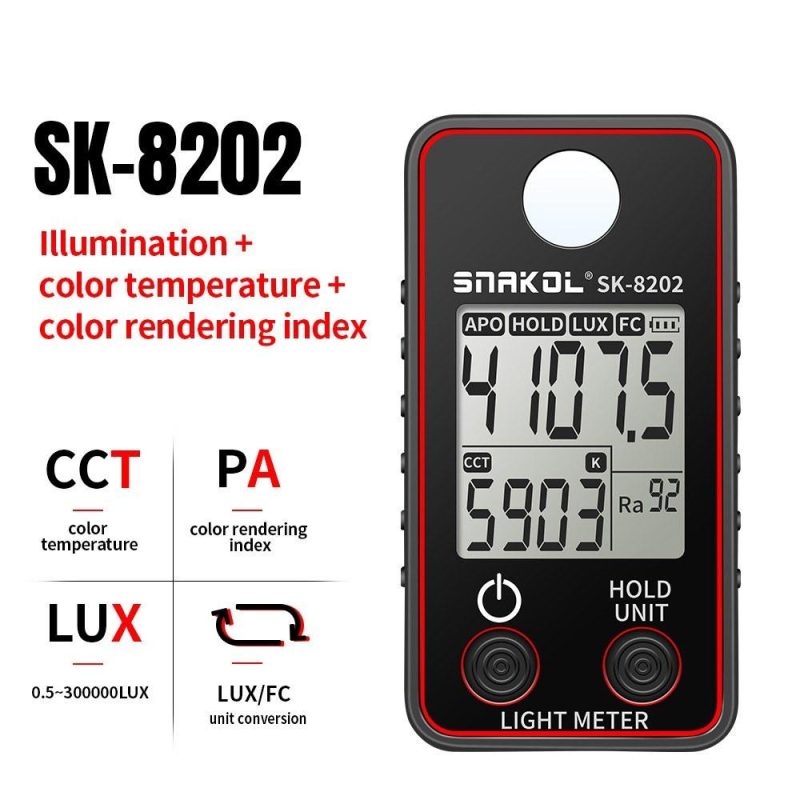 Color Temperature Tester High Precise Illuminance Meter 0.5-300000LUX LED Illumination Test Meter Photographic Luminance Measuring Device  |   Temperature & Humidity Measurements Measurement & Analysis Instruments Temperature & Humidity Measurements