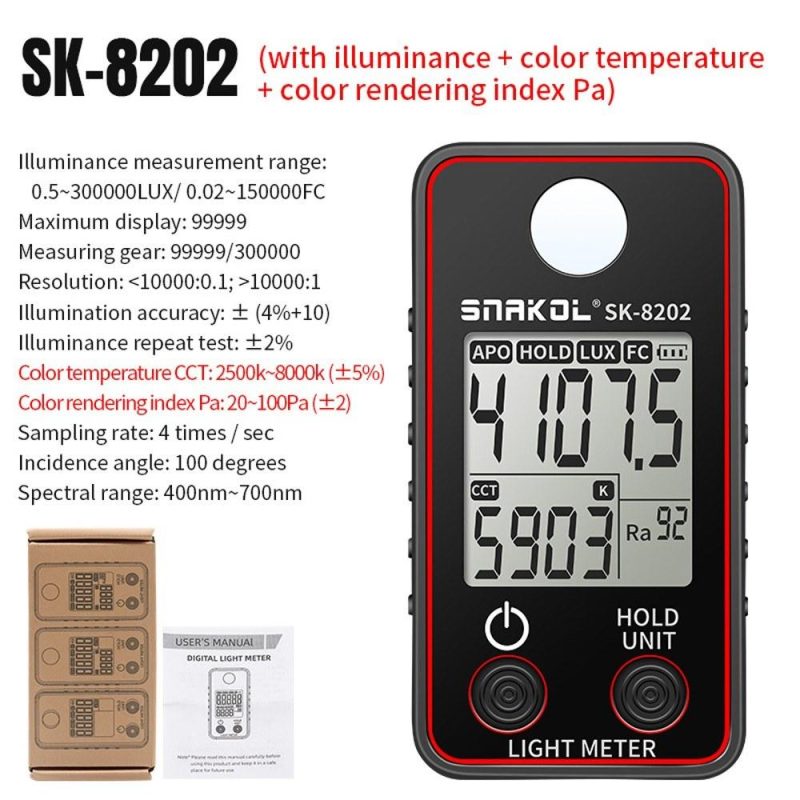 Color Temperature Tester High Precise Illuminance Meter 0.5-300000LUX LED Illumination Test Meter Photographic Luminance Measuring Device  |   Temperature & Humidity Measurements Measurement & Analysis Instruments Temperature & Humidity Measurements