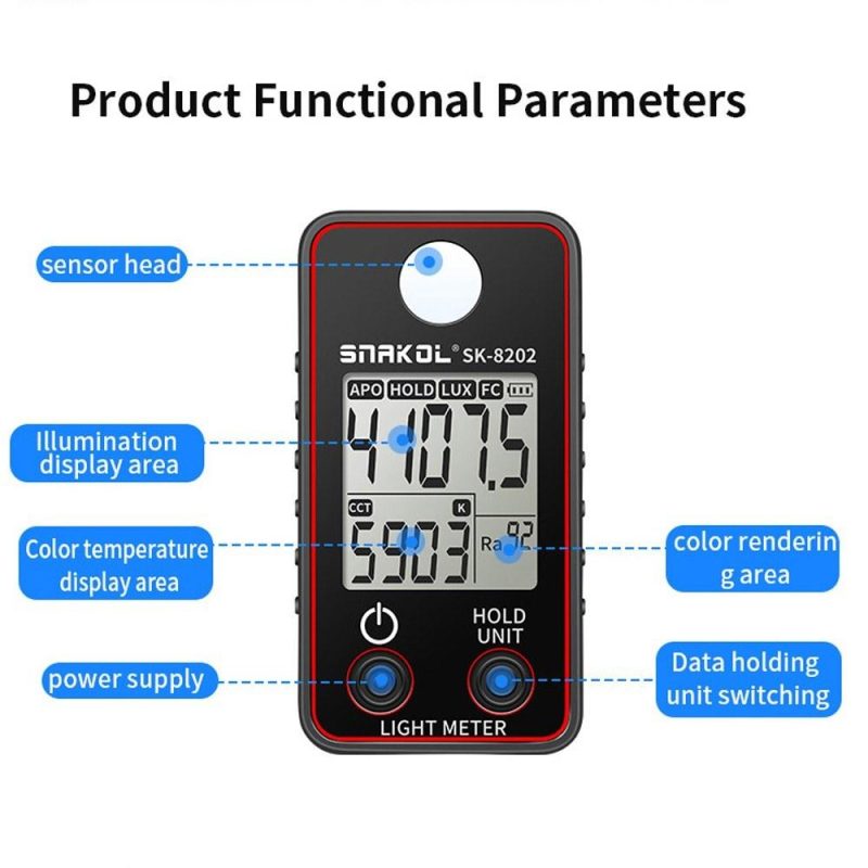 Color Temperature Tester High Precise Illuminance Meter 0.5-300000LUX LED Illumination Test Meter Photographic Luminance Measuring Device  |   Temperature & Humidity Measurements Measurement & Analysis Instruments Temperature & Humidity Measurements