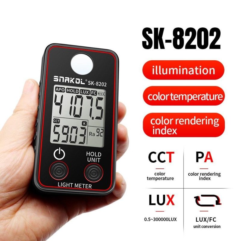 Color Temperature Tester High Precise Illuminance Meter 0.5-300000LUX LED Illumination Test Meter Photographic Luminance Measuring Device  |   Temperature & Humidity Measurements Measurement & Analysis Instruments Temperature & Humidity Measurements