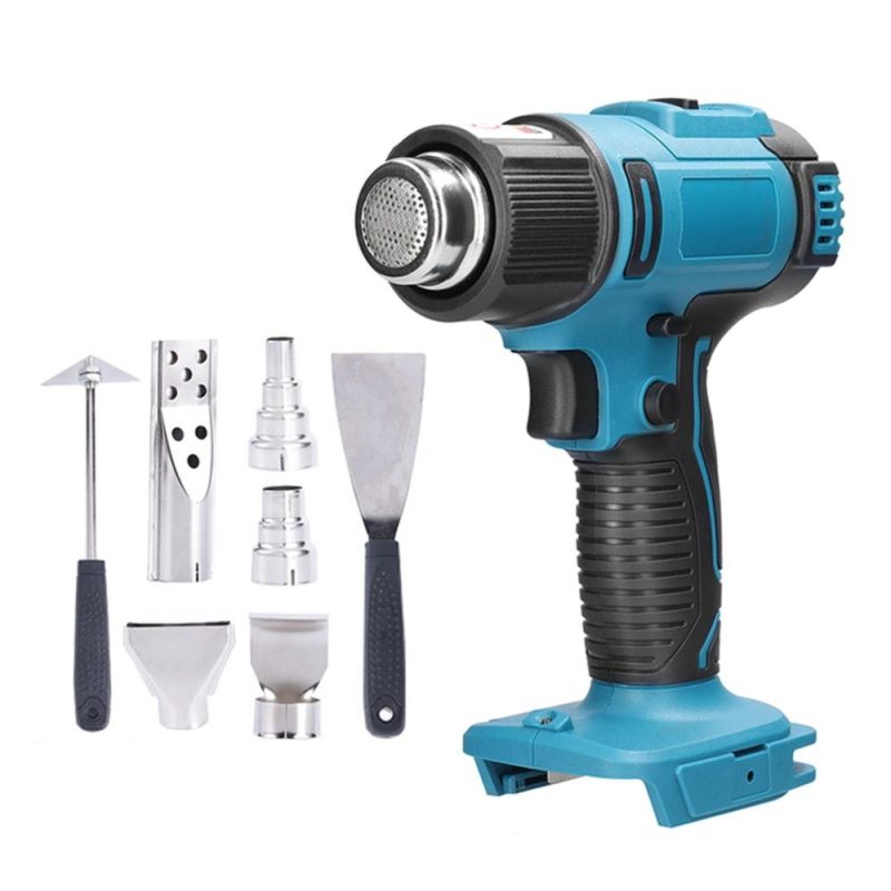 Cordless Handheld Hot Air Machine Lithium Rechargeable Heating Equipment Temperatures Adjustable Power Tool with 5 Nozzles 2 Scrapers  |   Glue Gun Glue Gun Glue Gun