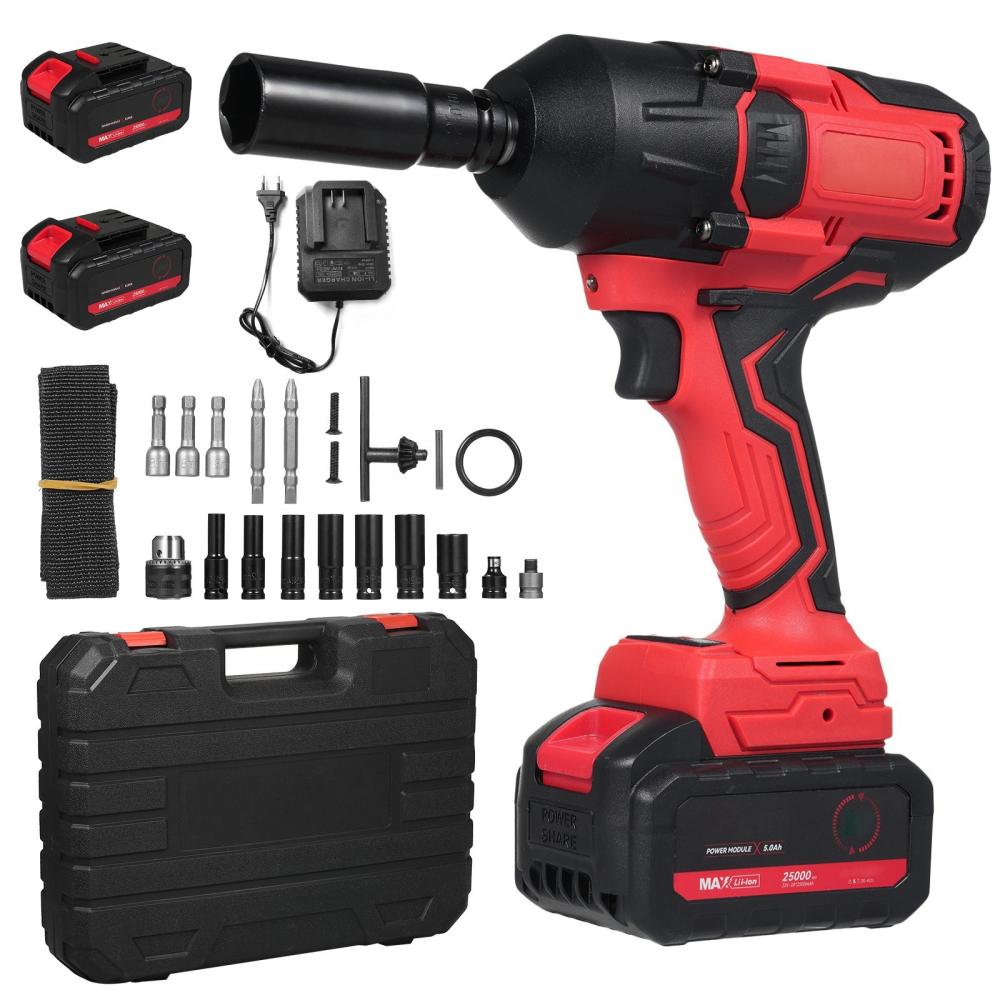 Cordless Impact Wrench 600N.m High Torque Brushless Motor 2100RPM 5.0Ah Li-ion Battery with Charger 7Pcs Impact Sockets Electric Impact Driver for Car Home  |   Electrical Equipment & Supplies Electrical Equipment & Supplies Electrical Equipment & Supplies