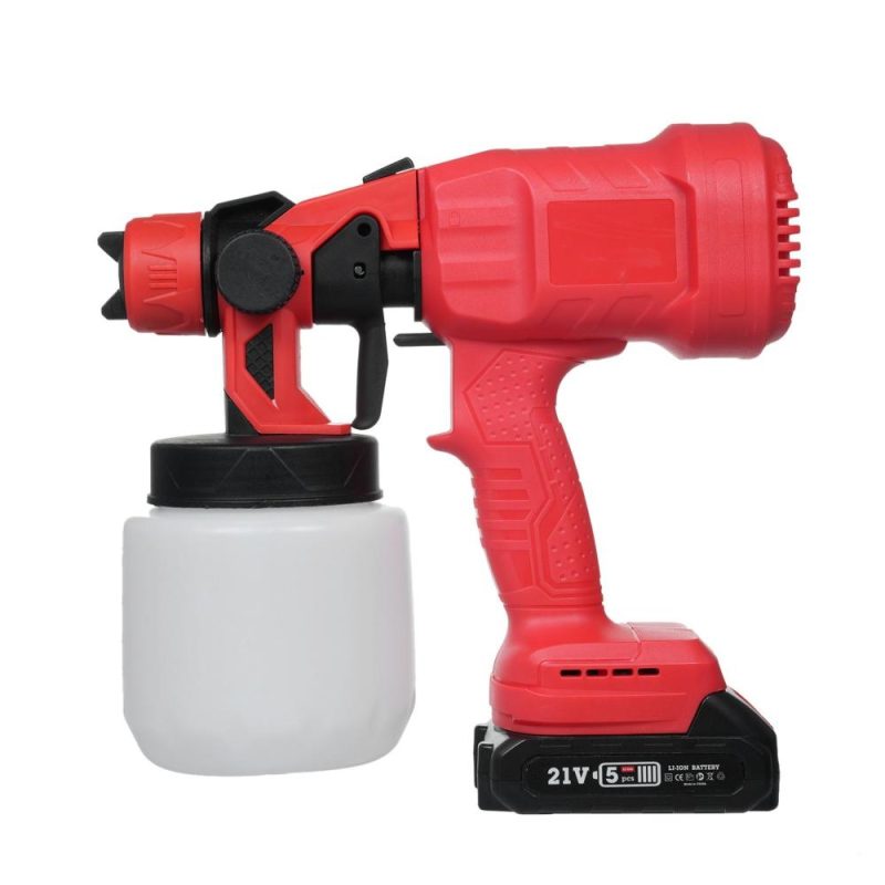 Cordless Paint Sprayer for 21V Battery Electric Paint Spraying Machine with 4 Nozzles & 3 Patterns 800ml Bottle Detachable Paint Machine for House Painting/Home Interior and Exterior/Wood/Walls/Furniture/Fence/Door  |   Electrical Equipment & Supplies Electrical Equipment & Supplies Electrical Equipment & Supplies