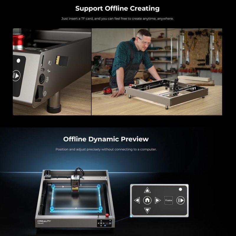 Creality Falcon2 12W Laser Engraver with Integrated Air Assist System  |   Laser Equipment Laser Equipment Laser Equipment