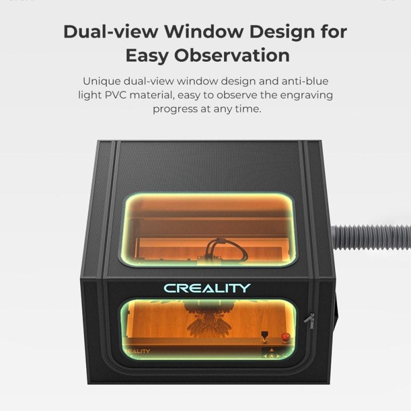 Creality Pro Foldable Protective Box for Laser Engraver Fireproof and Waterproof Dustproof with Exhaust Fan and Pipe 720x720x400mm  |   Laser Equipment Laser Equipment Laser Equipment