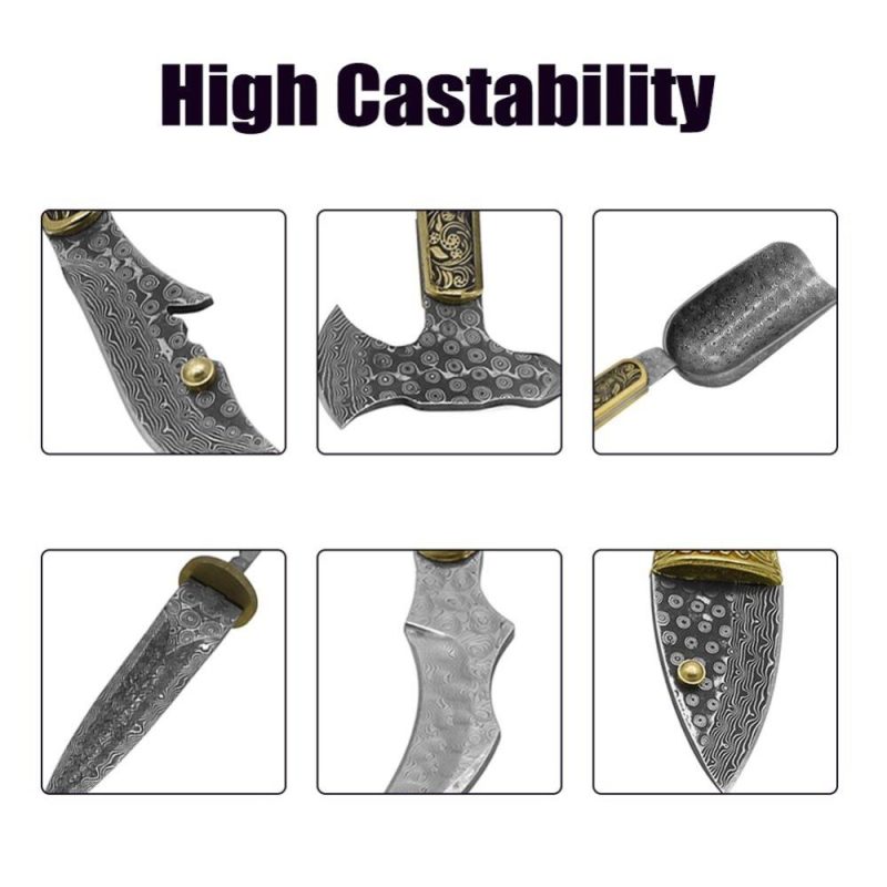 Damascus Steel Billet Patterned Steel Cutter Embryo Forging Materials Quenched Smoothed for Cutter DIY Multipurpose Material  |   Hardware & Accessories Hardware & Accessories Hardware & Accessories