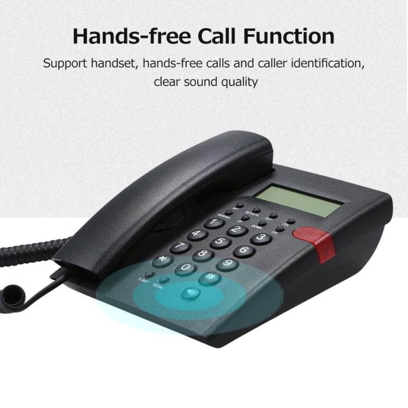 Desktop Battery-free Landline Telephone with Caller Identification Adjustable LCD Screen Brightness Black(US Telephone Line)  |   Others Hardware & Gadgets Others