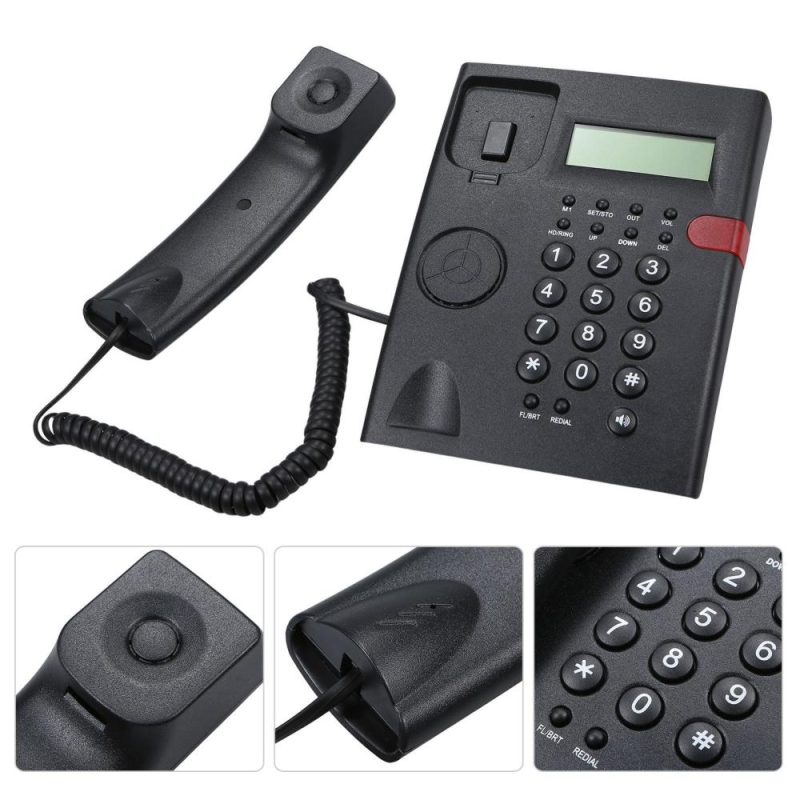 Desktop Battery-free Landline Telephone with Caller Identification Adjustable LCD Screen Brightness Black(US Telephone Line)  |   Others Hardware & Gadgets Others