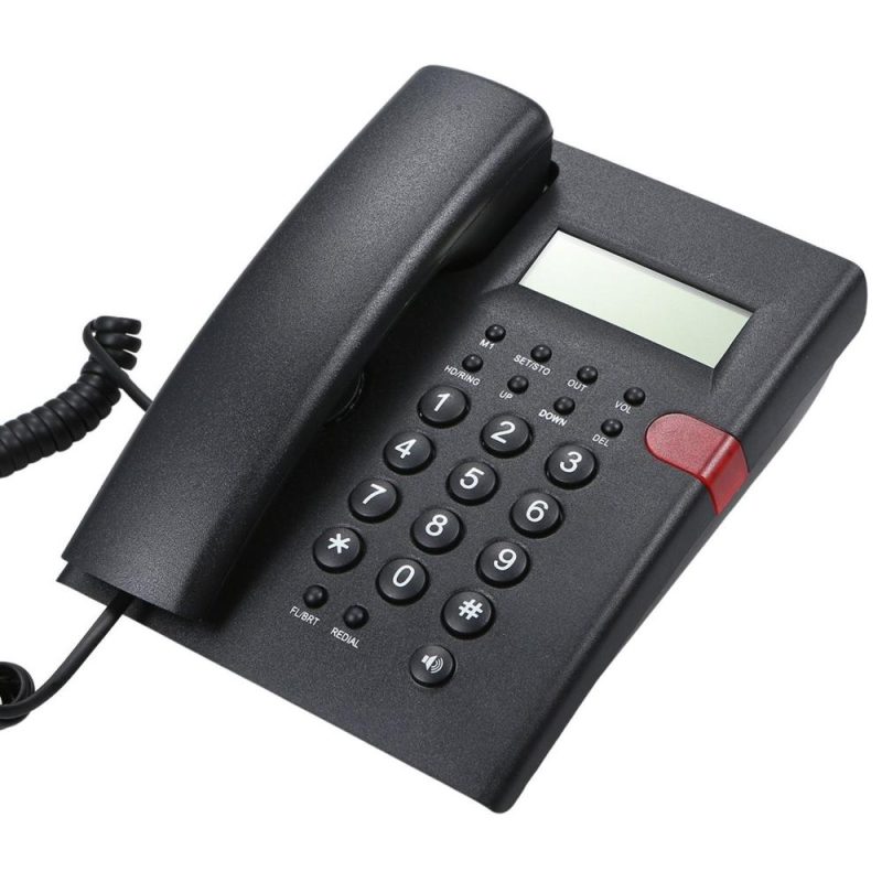 Desktop Battery-free Landline Telephone with Caller Identification Adjustable LCD Screen Brightness Black(US Telephone Line)  |   Others Hardware & Gadgets Others