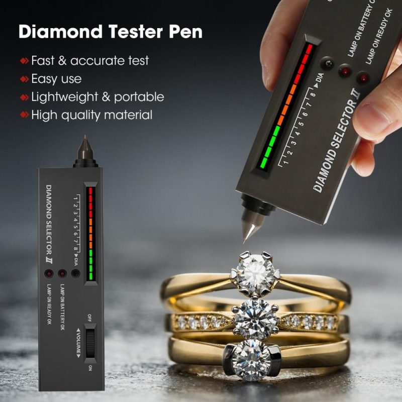 Diamond Tester Pen High Accuracy Diamond Selector Detector Gemstone Jewelry Testing Tool with Case for Novice Expert  |   Other Instruments Measurement & Analysis Instruments Black