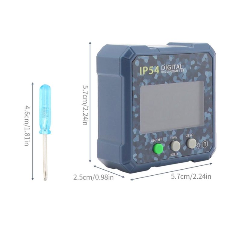 Digital Angle Finder Mini LCD Display Digital Angle Gauge with Magnet Waterproof Protractor Inclinometer Bevel Box for Woodworking Telecommunication Automotive  |   Other Instruments Measurement & Analysis Instruments Green/Blue/Yellow