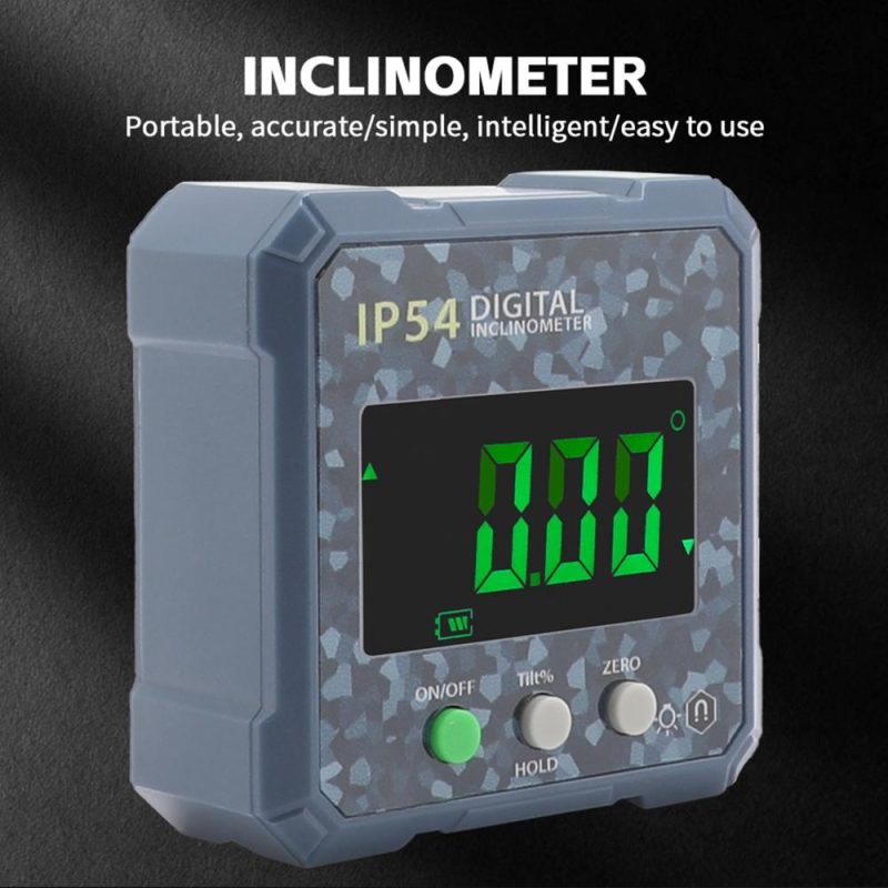 Digital Angle Finder Mini LCD Display Digital Angle Gauge with Magnet Waterproof Protractor Inclinometer Bevel Box for Woodworking Telecommunication Automotive  |   Other Instruments Measurement & Analysis Instruments Green/Blue/Yellow