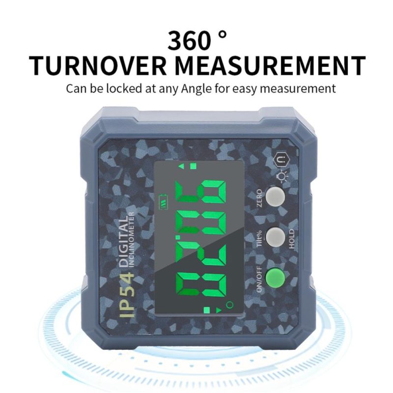 Digital Angle Finder Mini LCD Display Digital Angle Gauge with Magnet Waterproof Protractor Inclinometer Bevel Box for Woodworking Telecommunication Automotive  |   Other Instruments Measurement & Analysis Instruments Green/Blue/Yellow