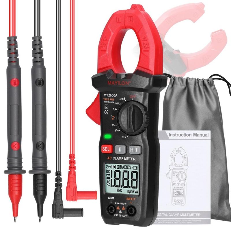 Digital Clamp Meter Multifunction 600V Voltmeter Tester Amp Volt Meter NCV Test Current Resistance Diodes Continuity Measurement Device  |   Digital Multimeters & Oscilloscopes Digital Multimeters & Oscilloscopes Black