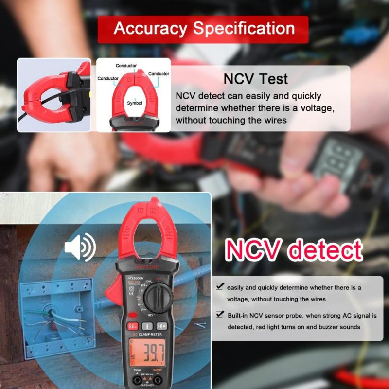 Digital Clamp Meter Multifunction 600V Voltmeter Tester Amp Volt Meter NCV Test Current Resistance Diodes Continuity Measurement Device  |   Digital Multimeters & Oscilloscopes Digital Multimeters & Oscilloscopes Black