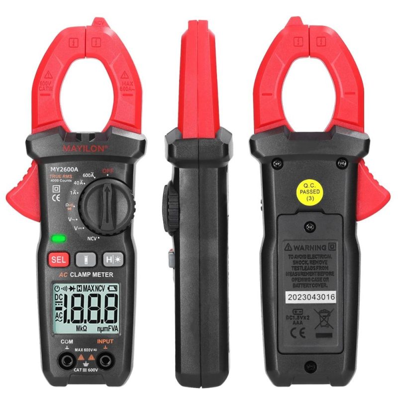 Digital Clamp Meter Multifunction 600V Voltmeter Tester Amp Volt Meter NCV Test Current Resistance Diodes Continuity Measurement Device  |   Digital Multimeters & Oscilloscopes Digital Multimeters & Oscilloscopes Black