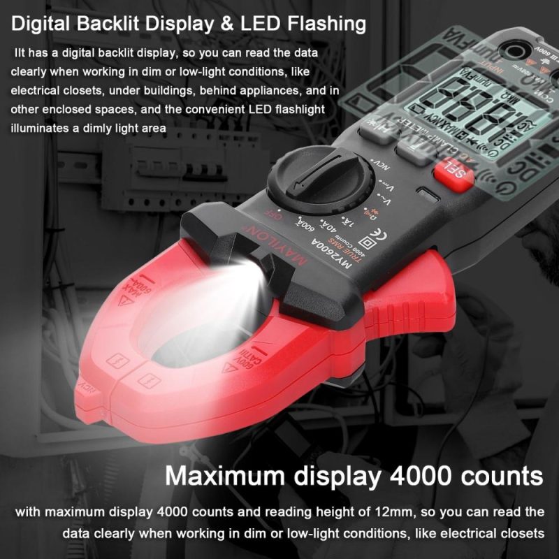 Digital Clamp Meter Multifunction 600V Voltmeter Tester Amp Volt Meter NCV Test Current Resistance Diodes Continuity Measurement Device  |   Digital Multimeters & Oscilloscopes Digital Multimeters & Oscilloscopes Black