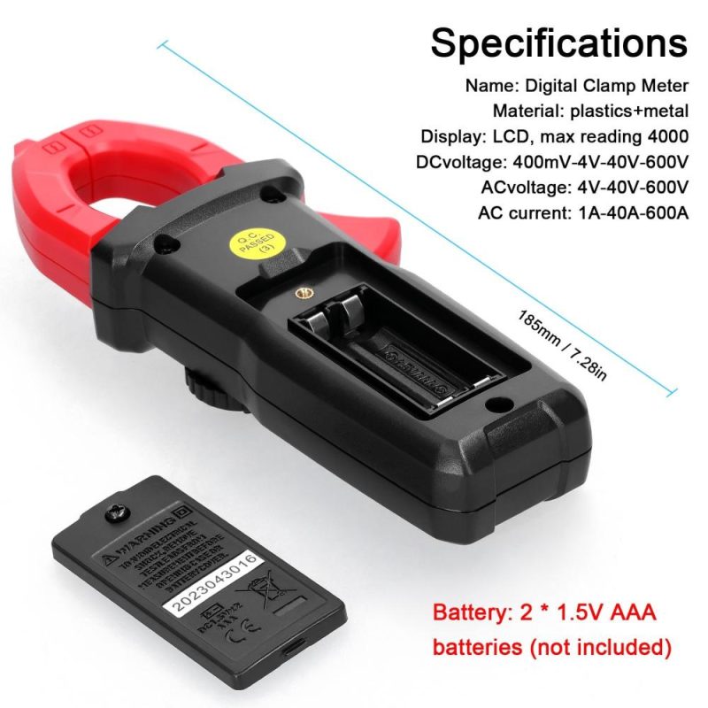 Digital Clamp Meter Multifunction 600V Voltmeter Tester Amp Volt Meter NCV Test Current Resistance Diodes Continuity Measurement Device  |   Digital Multimeters & Oscilloscopes Digital Multimeters & Oscilloscopes Black