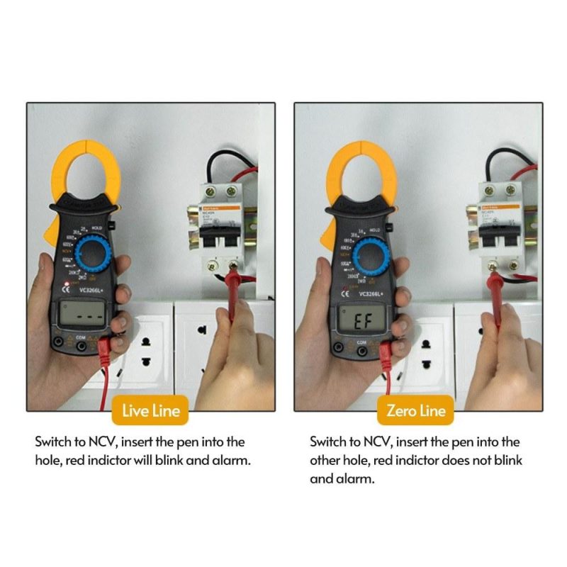 Digital Clamp Meter Multimeter Measures Resistance Alternating and Direct Current Voltage Earth Live Line Diodes Yellow  |   Other Instruments Measurement & Analysis Instruments Other Instruments