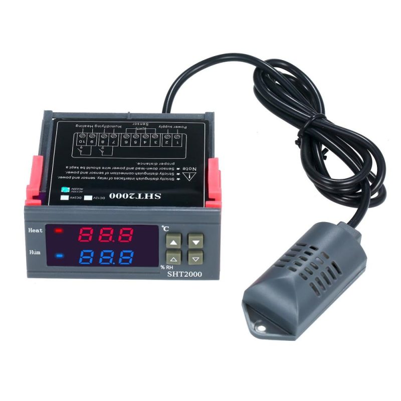 Digital Display Temperature&Humidity Controller Thermoregulator Thermostat Humidistat Therometer Hygrometer with Integrated Sensor Probe Relay Output  |   Temperature & Humidity Measurements Measurement & Analysis Instruments Temperature & Humidity Measurements