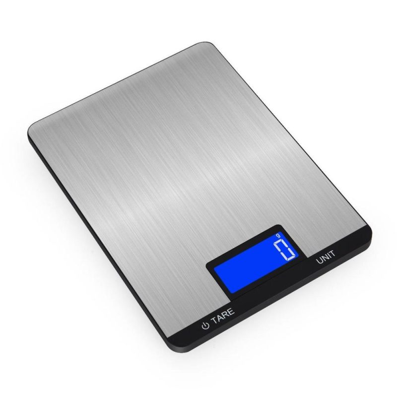 Digital Food Scale 15kg/33lb Rechargeable Digital Kitchen Scale with LCD Display Touch Buttons 7 Units Option 3g/0.1oz Precise Graduation Stainless Steel Digital Scale for Baking Cooking  |   Digital Scales Digital Scales Digital Scales