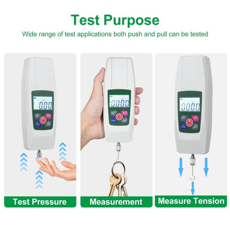 Digital Force Gauge 50N/5kg/11lb/180oz Push and Pull Tester Meter Mini Dynamometer with 4 Measurement Units N Kg Lb Oz Automatic Backlight Buzzer Alarm Function 1% Accuracy  |   Other Instruments Measurement & Analysis Instruments Other Instruments