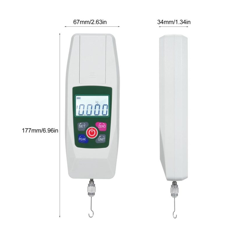 Digital Force Gauge 50N/5kg/11lb/180oz Push and Pull Tester Meter Mini Dynamometer with 4 Measurement Units N Kg Lb Oz Automatic Backlight Buzzer Alarm Function 1% Accuracy  |   Other Instruments Measurement & Analysis Instruments Other Instruments