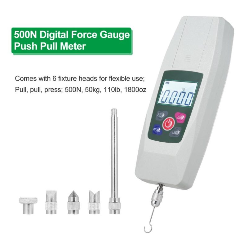 Digital Force Gauge 50N/5kg/11lb/180oz Push and Pull Tester Meter Mini Dynamometer with 4 Measurement Units N Kg Lb Oz Automatic Backlight Buzzer Alarm Function 1% Accuracy  |   Other Instruments Measurement & Analysis Instruments Other Instruments