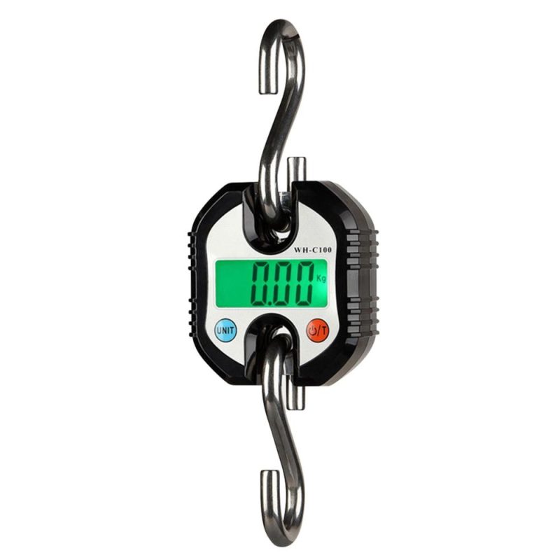 Digital Hanging Scale 150kg/ 330lb Portable Crane Scale LCD Backlight Steel Hook Scales for Farm Fishing Hunting Food Market Outdoor Work  |   Other Instruments Measurement & Analysis Instruments Black & Orange