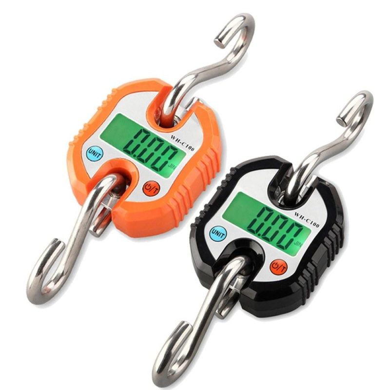 Digital Hanging Scale 150kg/ 330lb Portable Crane Scale LCD Backlight Steel Hook Scales for Farm Fishing Hunting Food Market Outdoor Work  |   Other Instruments Measurement & Analysis Instruments Black & Orange