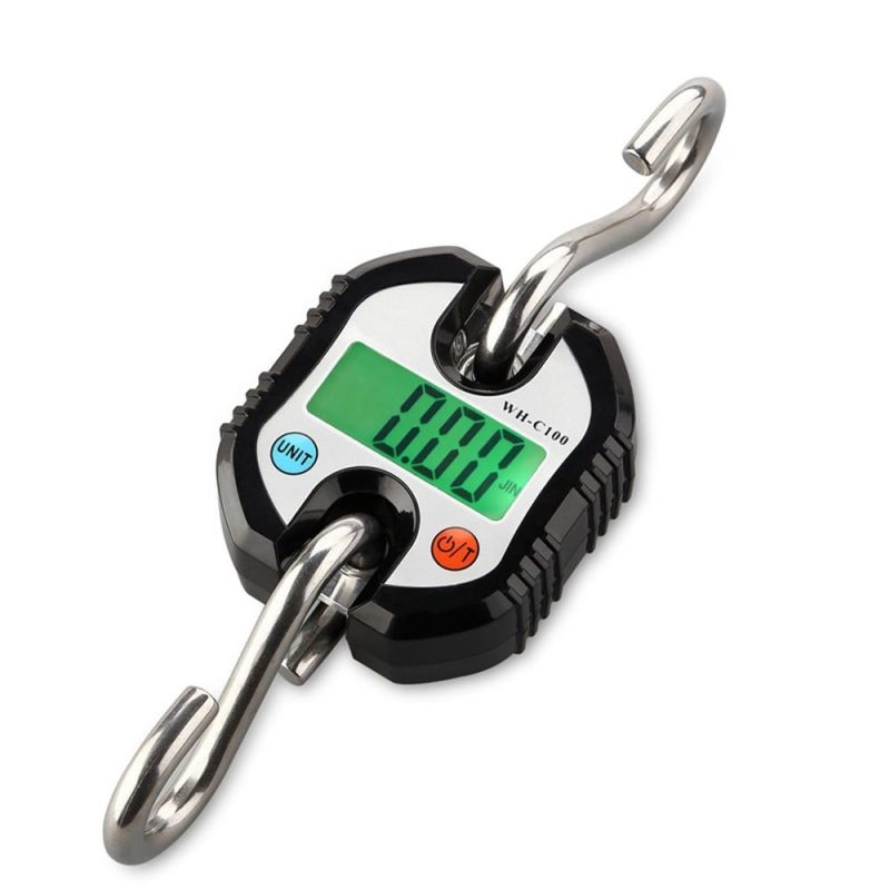 Digital Hanging Scale 150kg/ 330lb Portable Crane Scale LCD Backlight Steel Hook Scales for Farm Fishing Hunting Food Market Outdoor Work  |   Other Instruments Measurement & Analysis Instruments Black & Orange